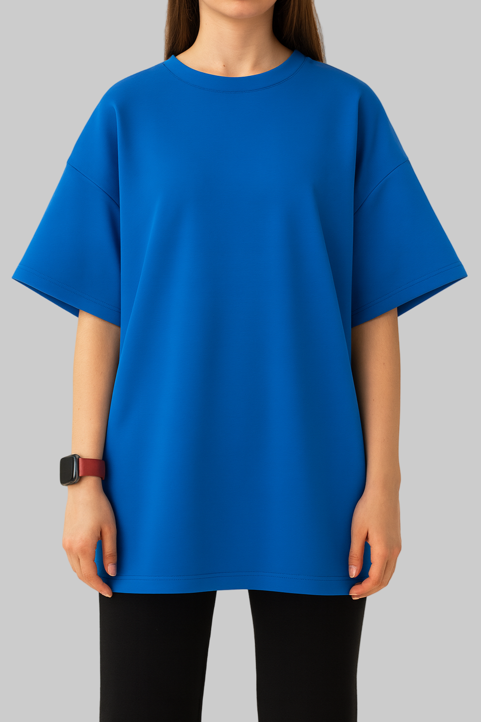 Blue oversized T-shirt blank