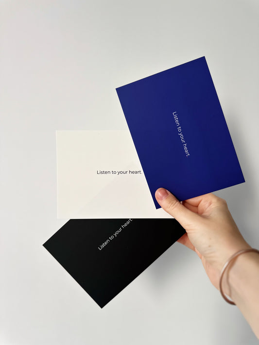 "Listen to your heart" A6 Postcard with red envelope