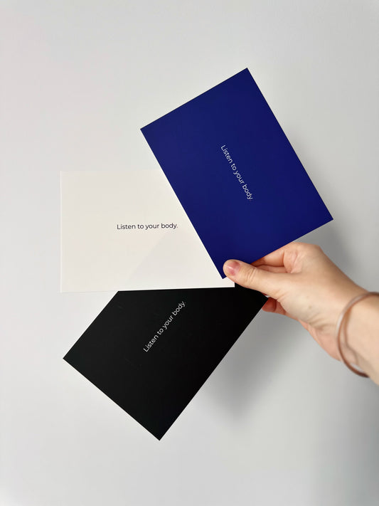 "Listen to your body" A6 Postcard with red envelope