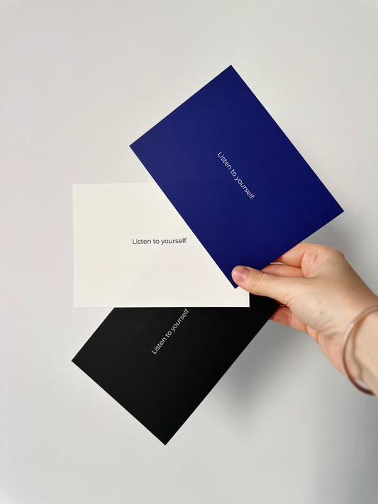 "Listen to yourself" A6 Postcard with red envelope