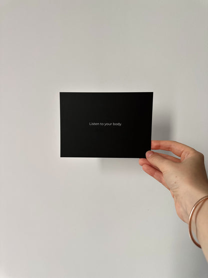 "Listen to your body" A6 Postcard with red envelope