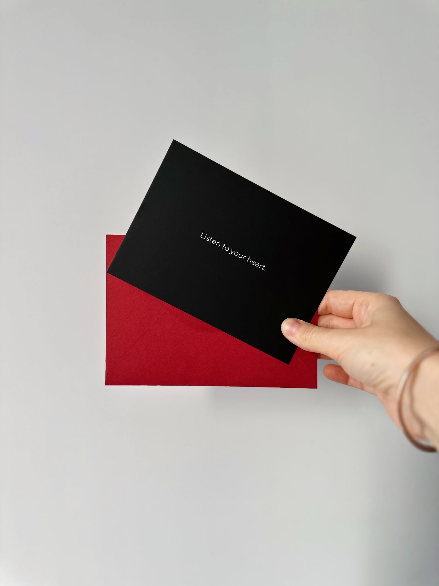 "Listen to your heart" A6 Postcard with red envelope