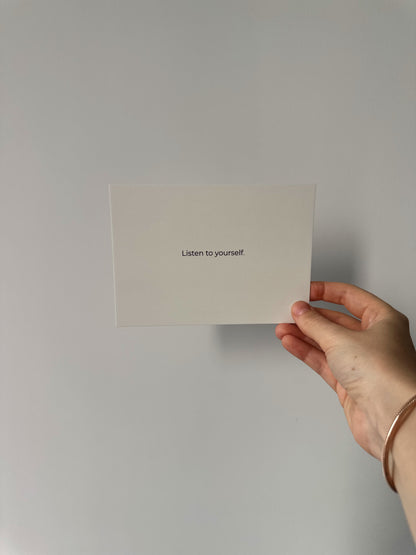 "Listen to yourself" A6 Postcard with red envelope