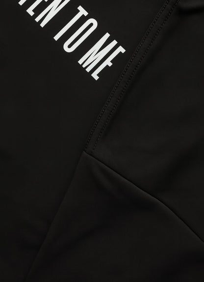 Black oversized T-shirt "Listen to me"