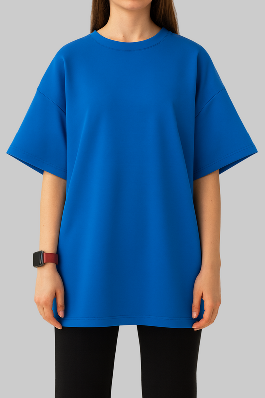 Blue oversized T-shirt blank