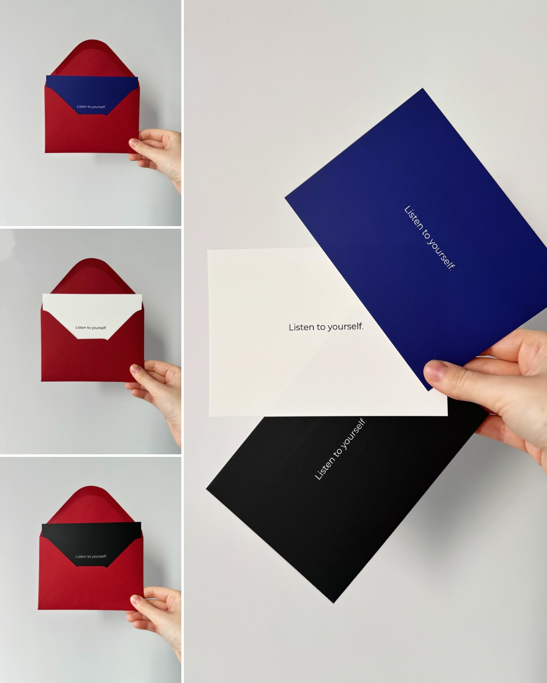 "Listen to yourself" A6 Postcard with red envelope